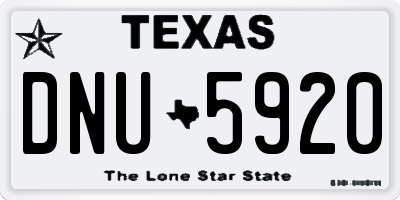 TX license plate DNU5920