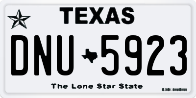 TX license plate DNU5923