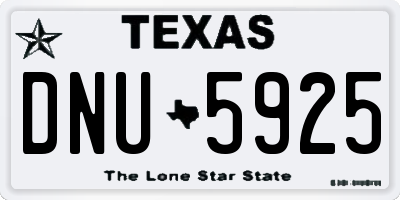 TX license plate DNU5925