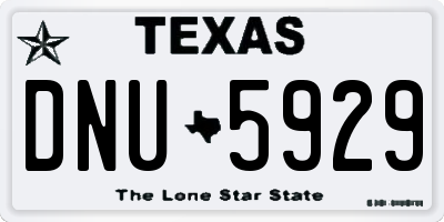 TX license plate DNU5929
