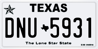 TX license plate DNU5931