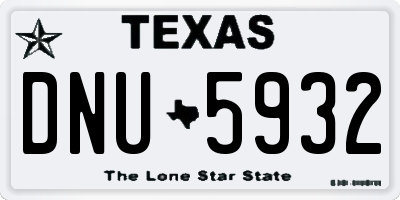TX license plate DNU5932