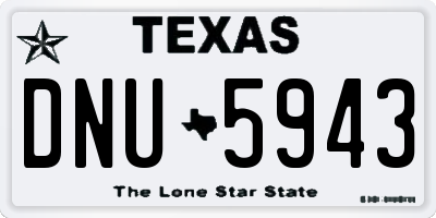 TX license plate DNU5943