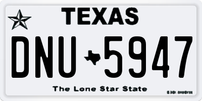 TX license plate DNU5947