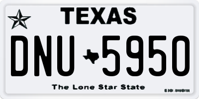 TX license plate DNU5950