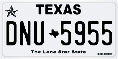 TX license plate DNU5955