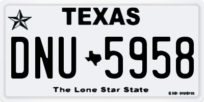 TX license plate DNU5958