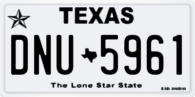 TX license plate DNU5961