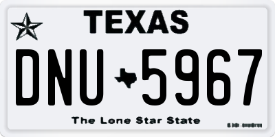 TX license plate DNU5967