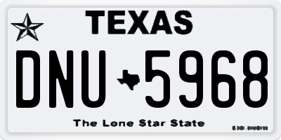 TX license plate DNU5968