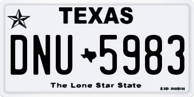 TX license plate DNU5983