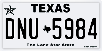 TX license plate DNU5984