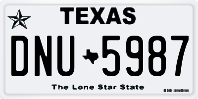 TX license plate DNU5987