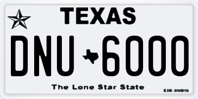 TX license plate DNU6000