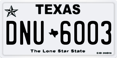 TX license plate DNU6003