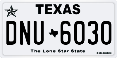 TX license plate DNU6030