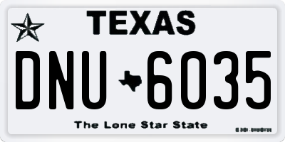TX license plate DNU6035