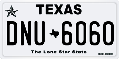 TX license plate DNU6060
