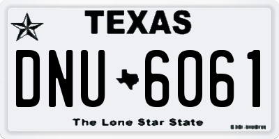 TX license plate DNU6061