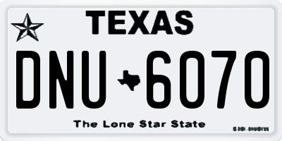 TX license plate DNU6070