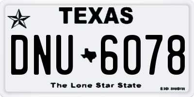 TX license plate DNU6078