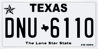 TX license plate DNU6110