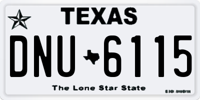 TX license plate DNU6115