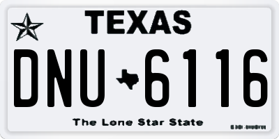 TX license plate DNU6116