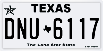 TX license plate DNU6117