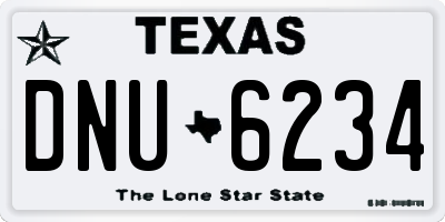 TX license plate DNU6234