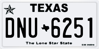 TX license plate DNU6251