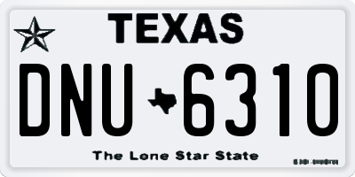 TX license plate DNU6310