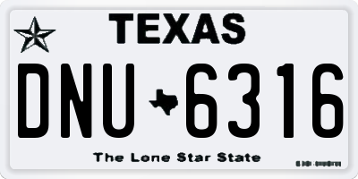 TX license plate DNU6316
