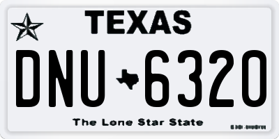 TX license plate DNU6320