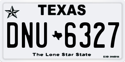 TX license plate DNU6327