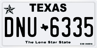 TX license plate DNU6335