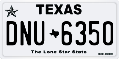 TX license plate DNU6350