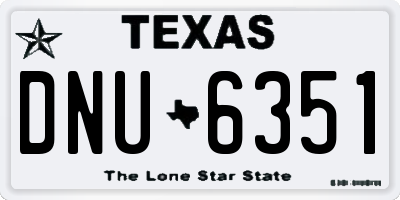 TX license plate DNU6351
