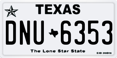 TX license plate DNU6353