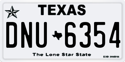 TX license plate DNU6354