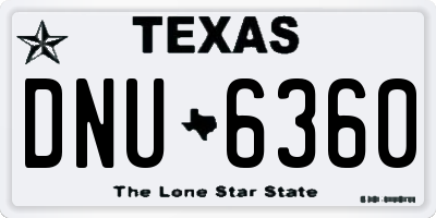 TX license plate DNU6360