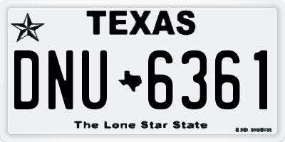 TX license plate DNU6361