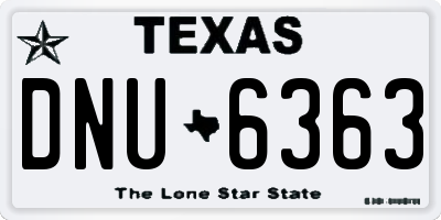 TX license plate DNU6363