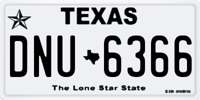TX license plate DNU6366