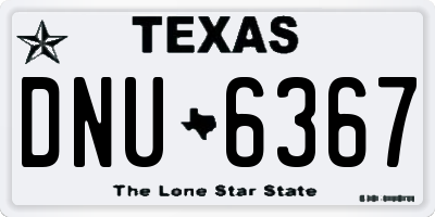 TX license plate DNU6367