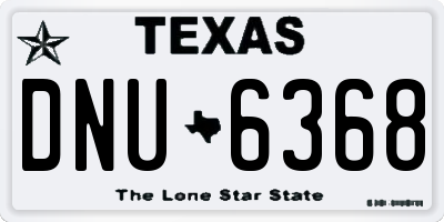 TX license plate DNU6368