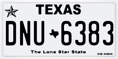 TX license plate DNU6383