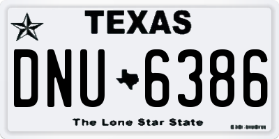 TX license plate DNU6386