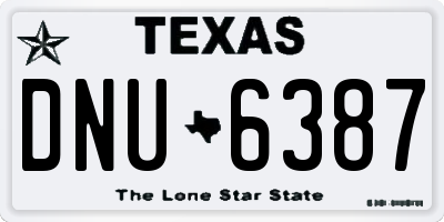 TX license plate DNU6387