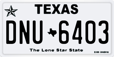 TX license plate DNU6403